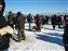 Here's a nice doggy, and a view of the pre-plunge crowd.